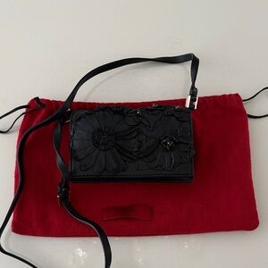 Valentino Garavani Black Floral Crossbody Mini Bag
